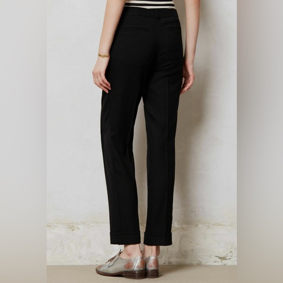 Anthropologie cartonnier lou taper trousers black size 10 - Picture 4 of 12
